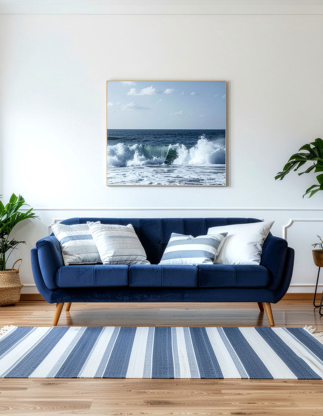 Navy blue sofa - 30 living room sofa ideas
