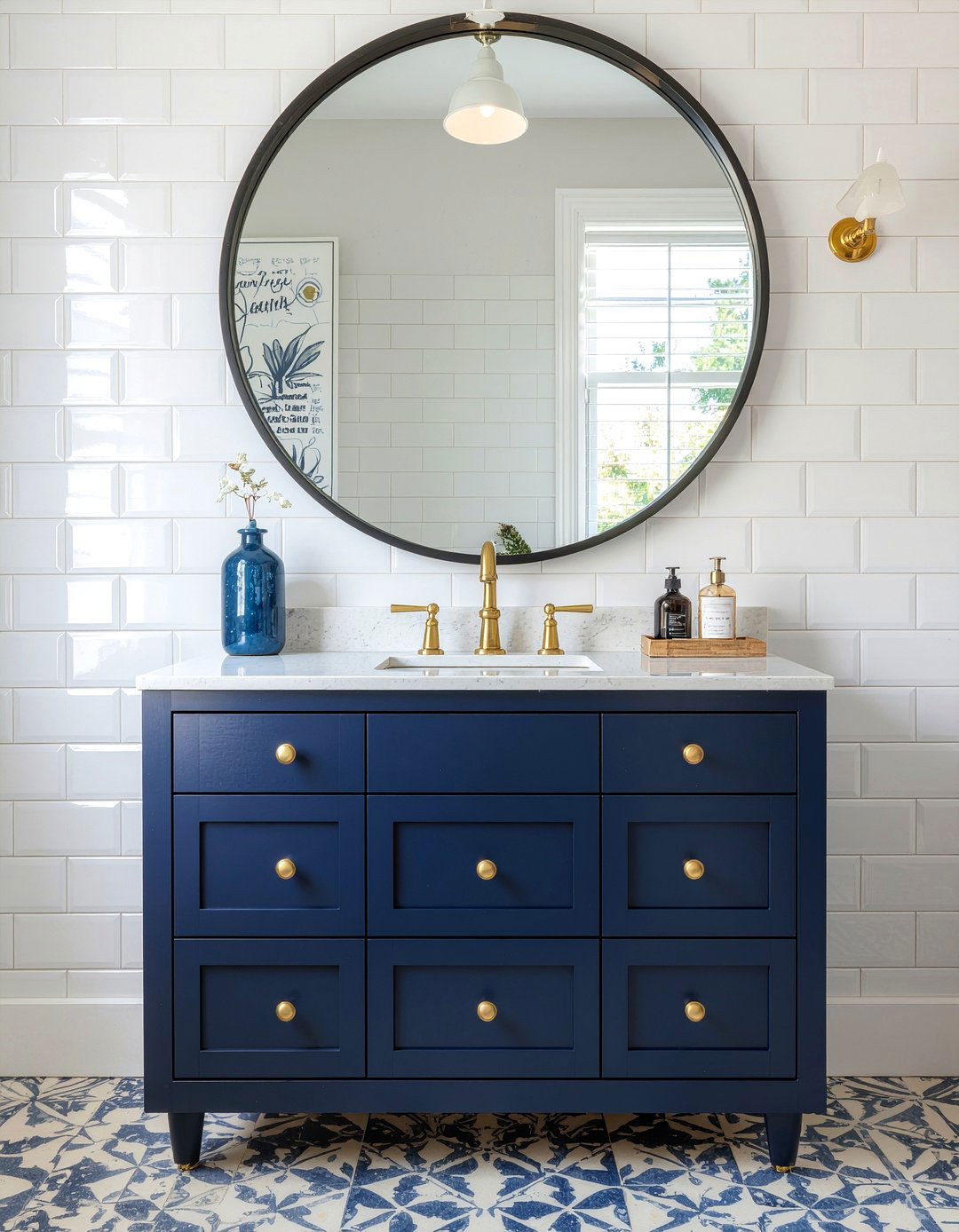 Navy blue vanity - 30 modern bathroom vanity ideas