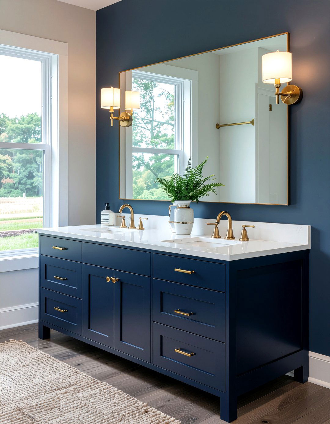 Navy blue vanity - 30 modern take on classic bathroom ideas