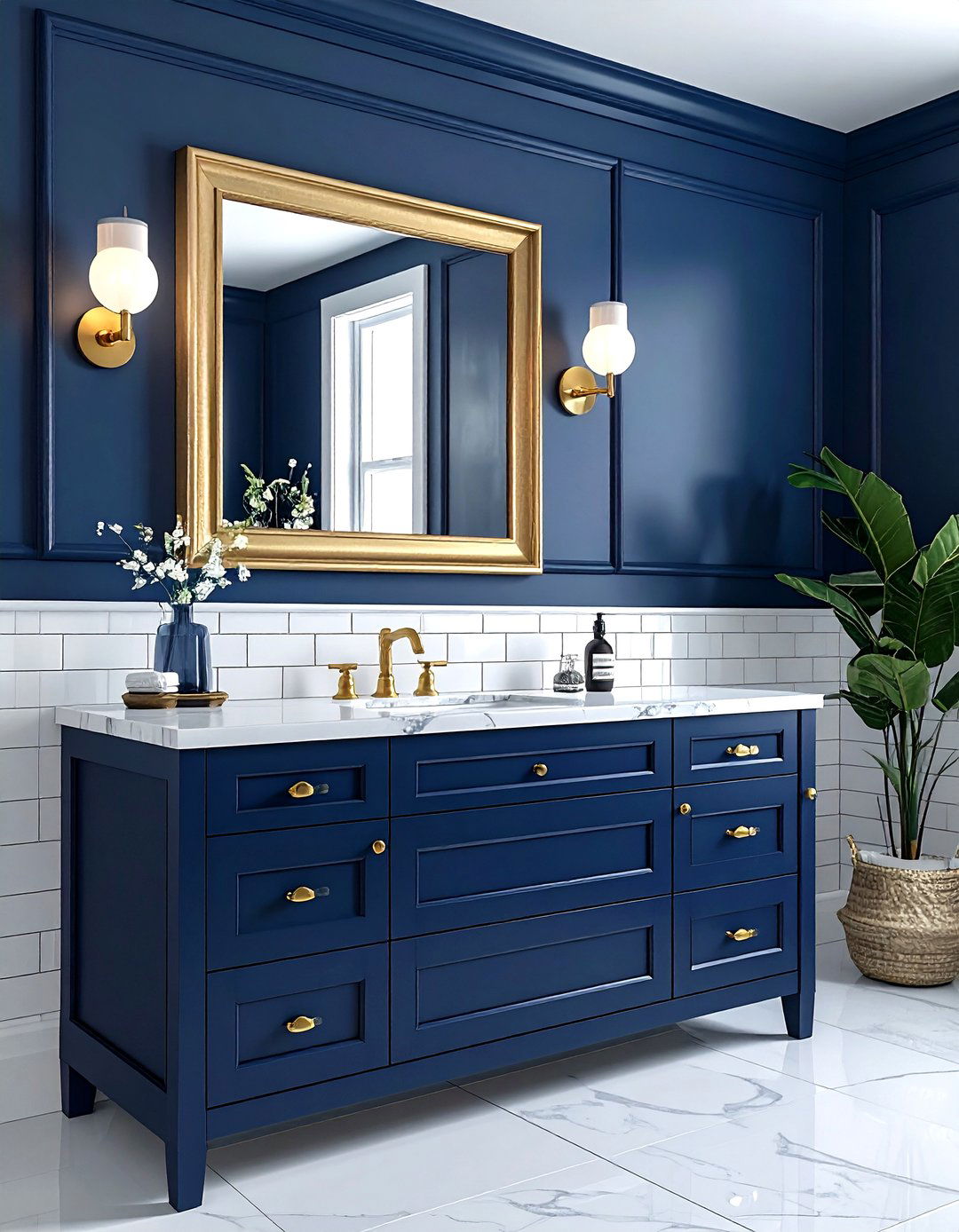 Navy blue vanity - 30 showstopper bathroom ideas