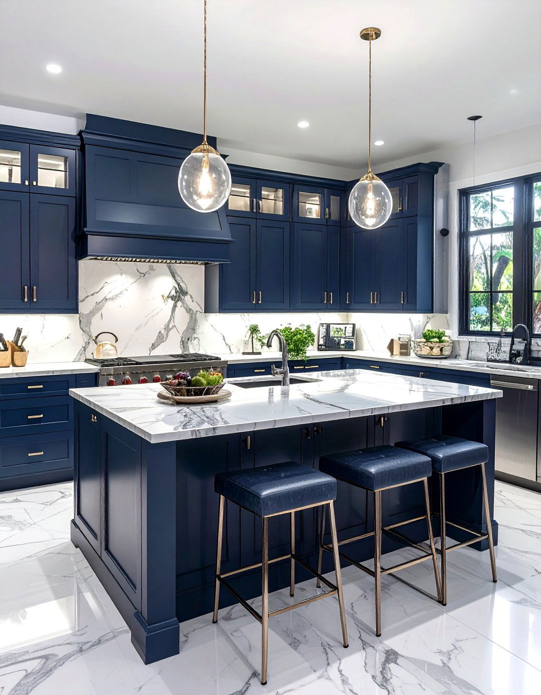 Navy coastal kitchen - 30 coastal kitchen ideas