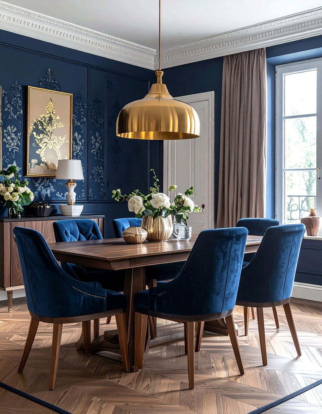 Navy damask wallpaper - 30 damask wallpaper ideas