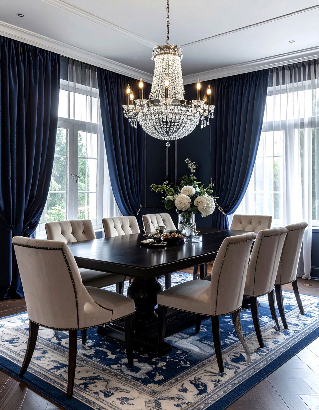 Navy dining room - 30 navy decor ideas