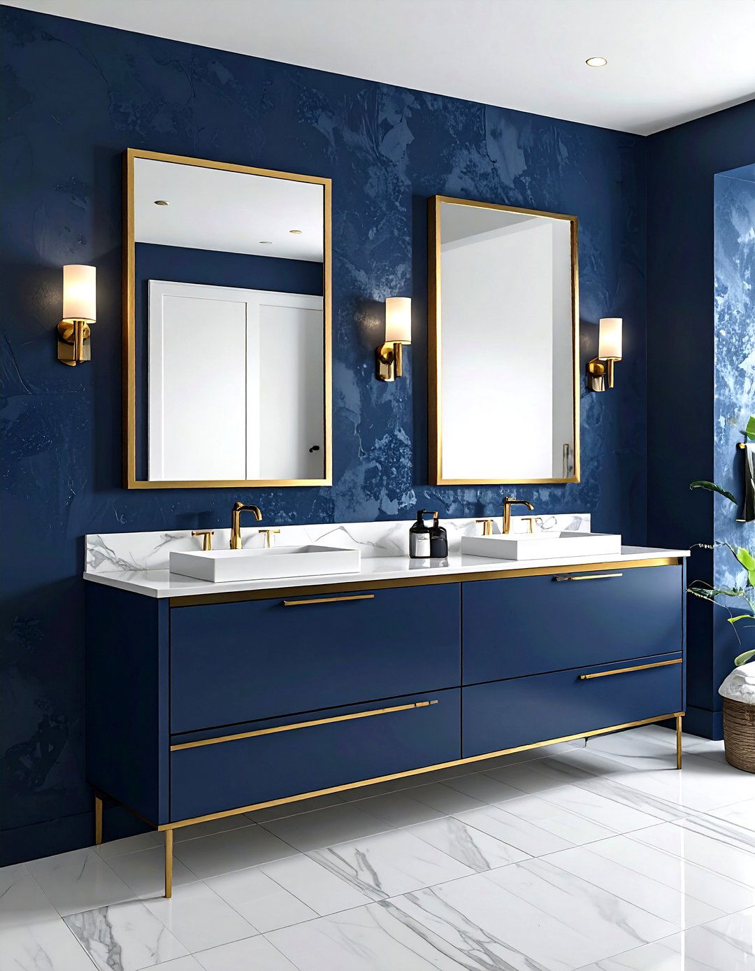 Navy gold bathroom mirrors - 30 navy gold bathroom ideas