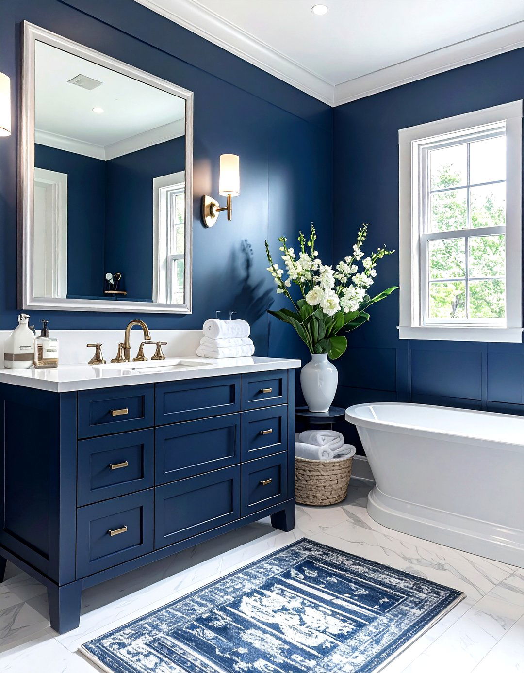 Navy guest bathroom - 30 navy bathroom design ideas