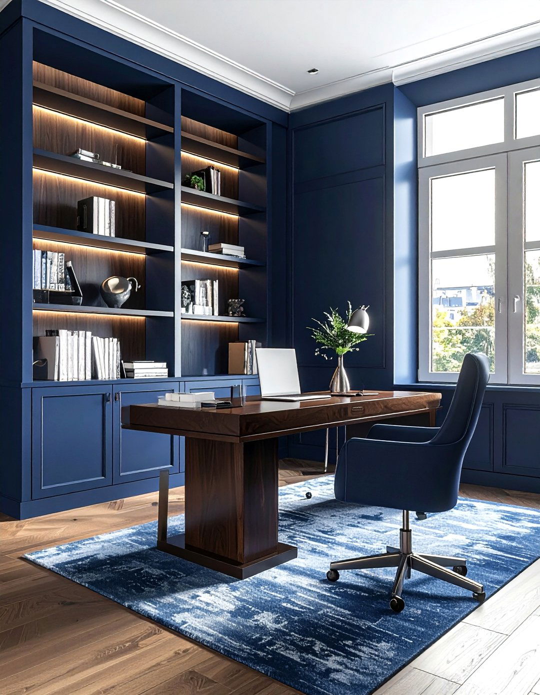 Navy home office - 30 navy decor ideas