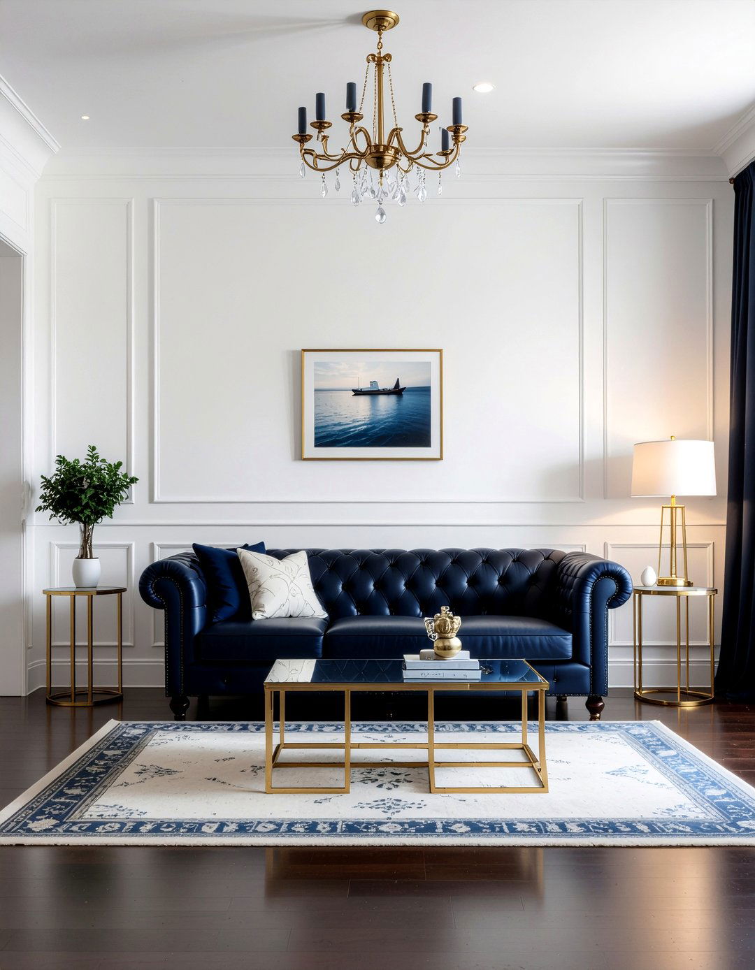 Navy leather sofa living room - 30 leather sofa living room ideas