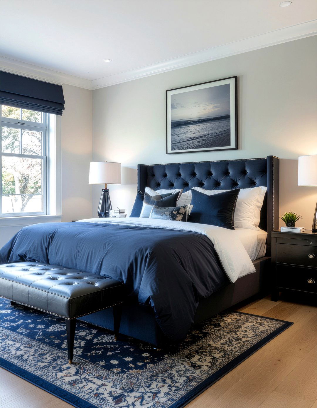 Navy roman shades - 30 bedroom roman shades