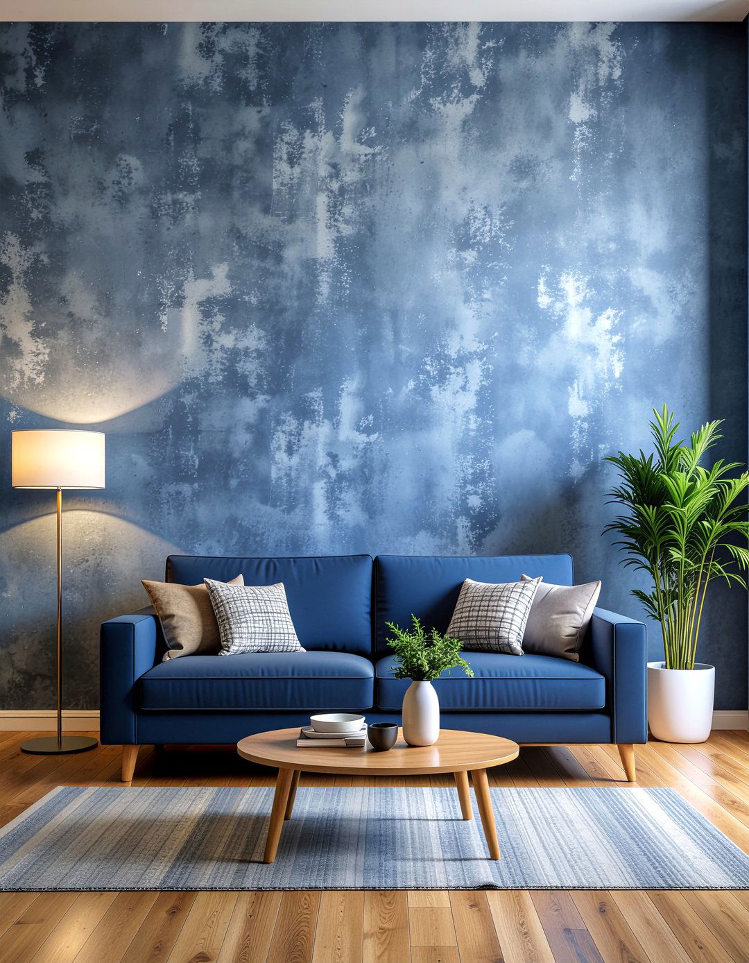 Navy textured wallpaper - 30 living room navy walls