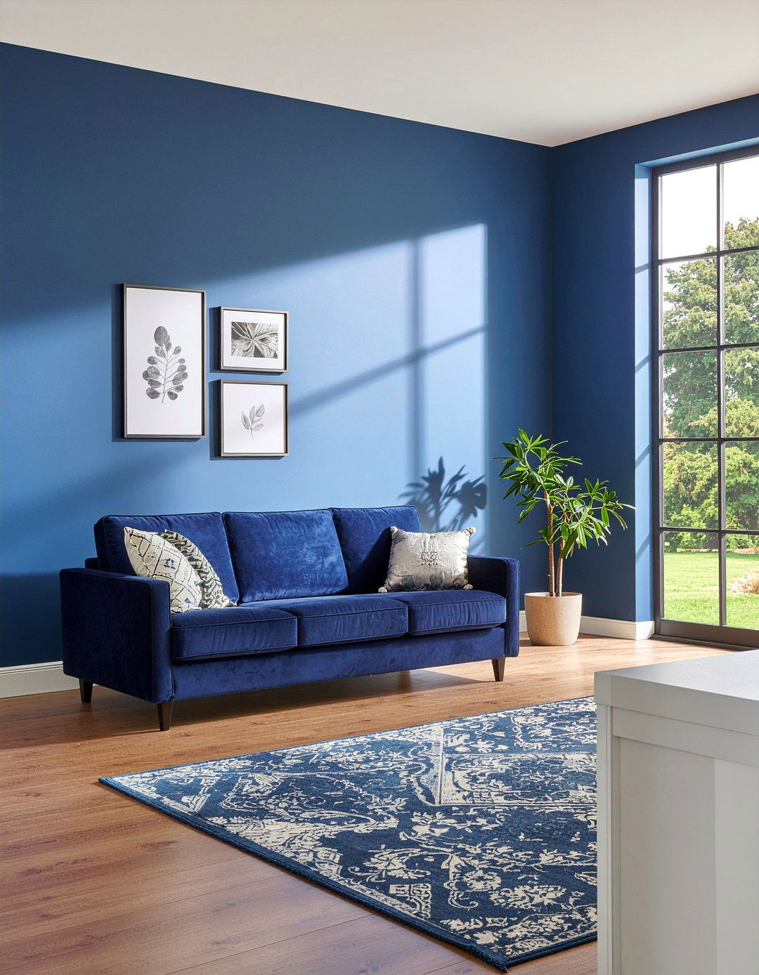 Navy walls natural light - 30 living room navy walls