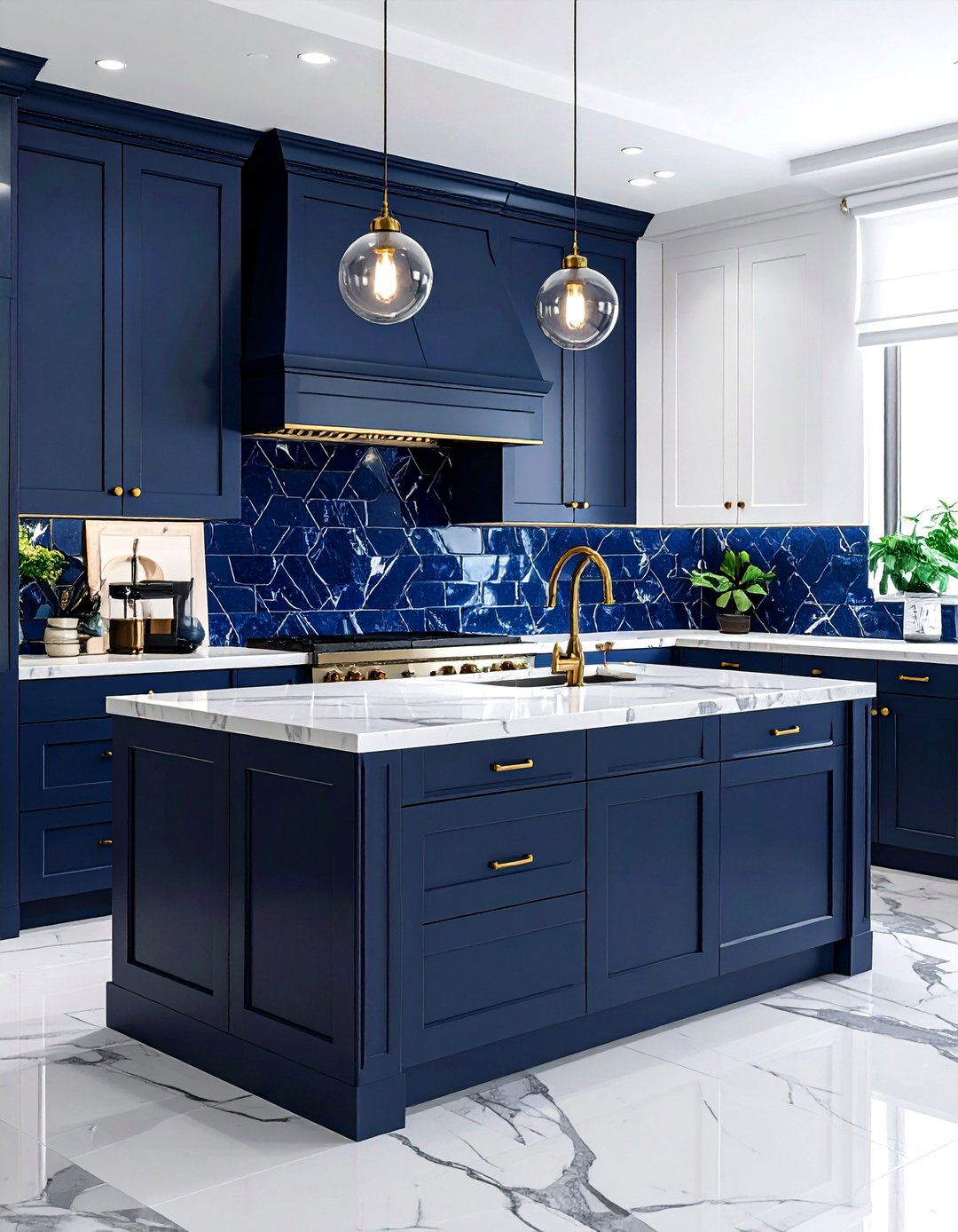 Navy zellige backsplash - 30 zellige tile kitchen backsplash ideas
