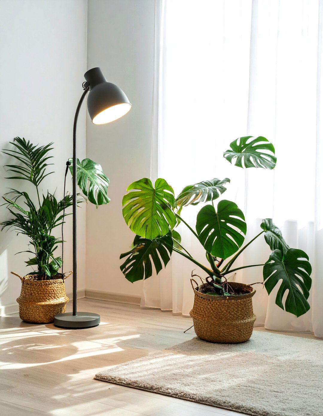Near Houseplants - 30 living room lamp placement ideas