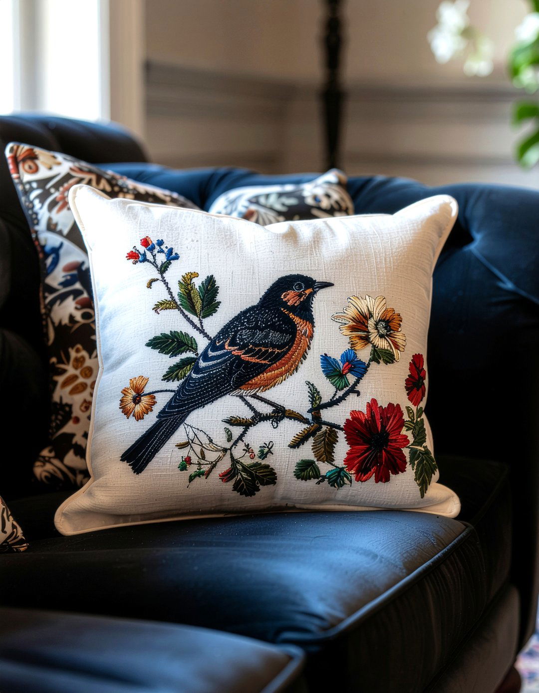 Needlepoint Accent Pillow - 30 living room Victorian furniture ideas