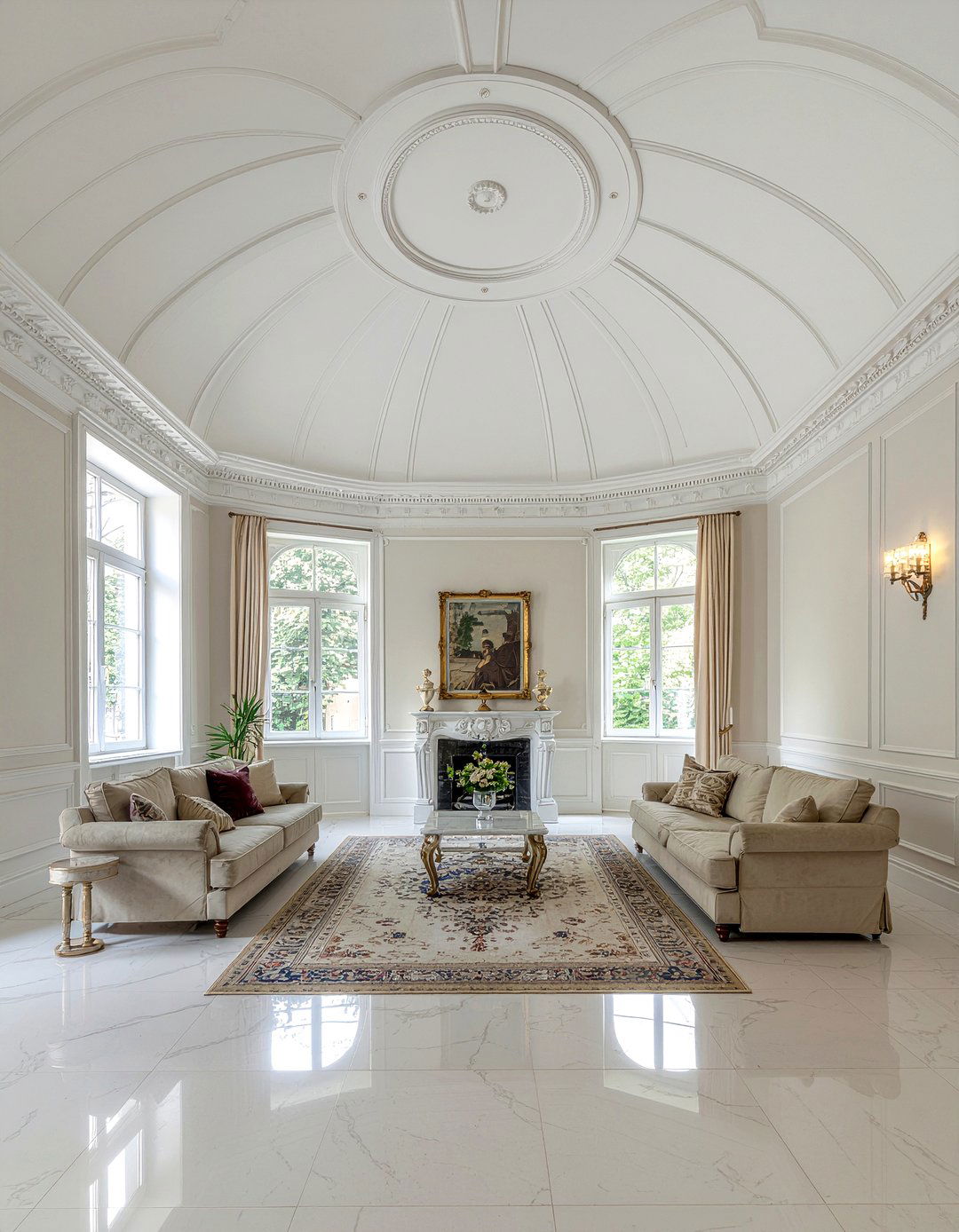 Neoclassical Dome Ceiling - 30 living room dome ceiling ideas