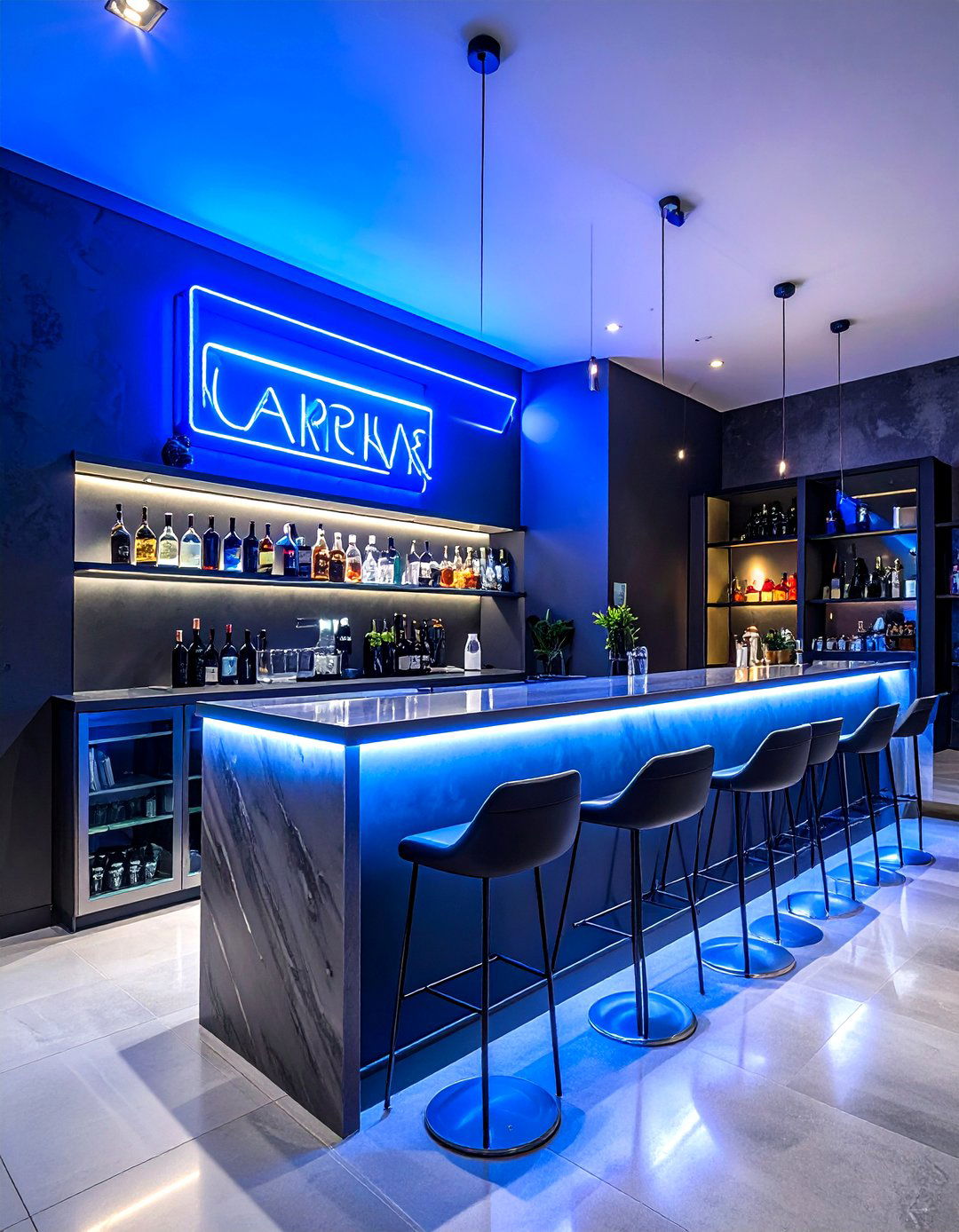 Neon Bar Sign - 30 home bar decor ideas