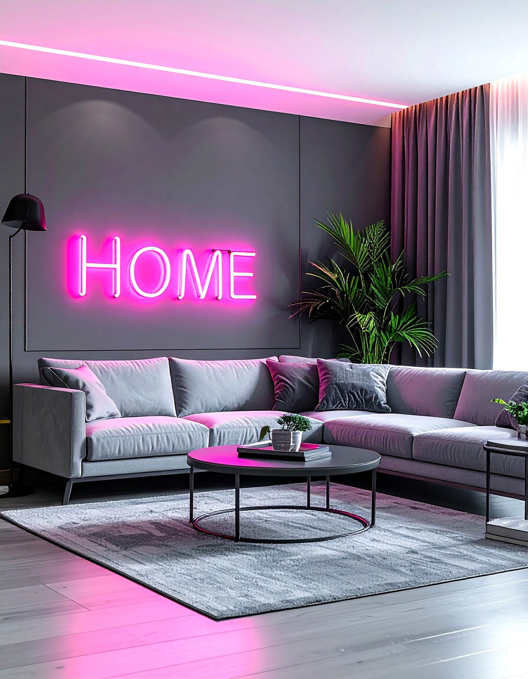 Neon Sign For Wall Decor - 30 living room layered lighting ideas