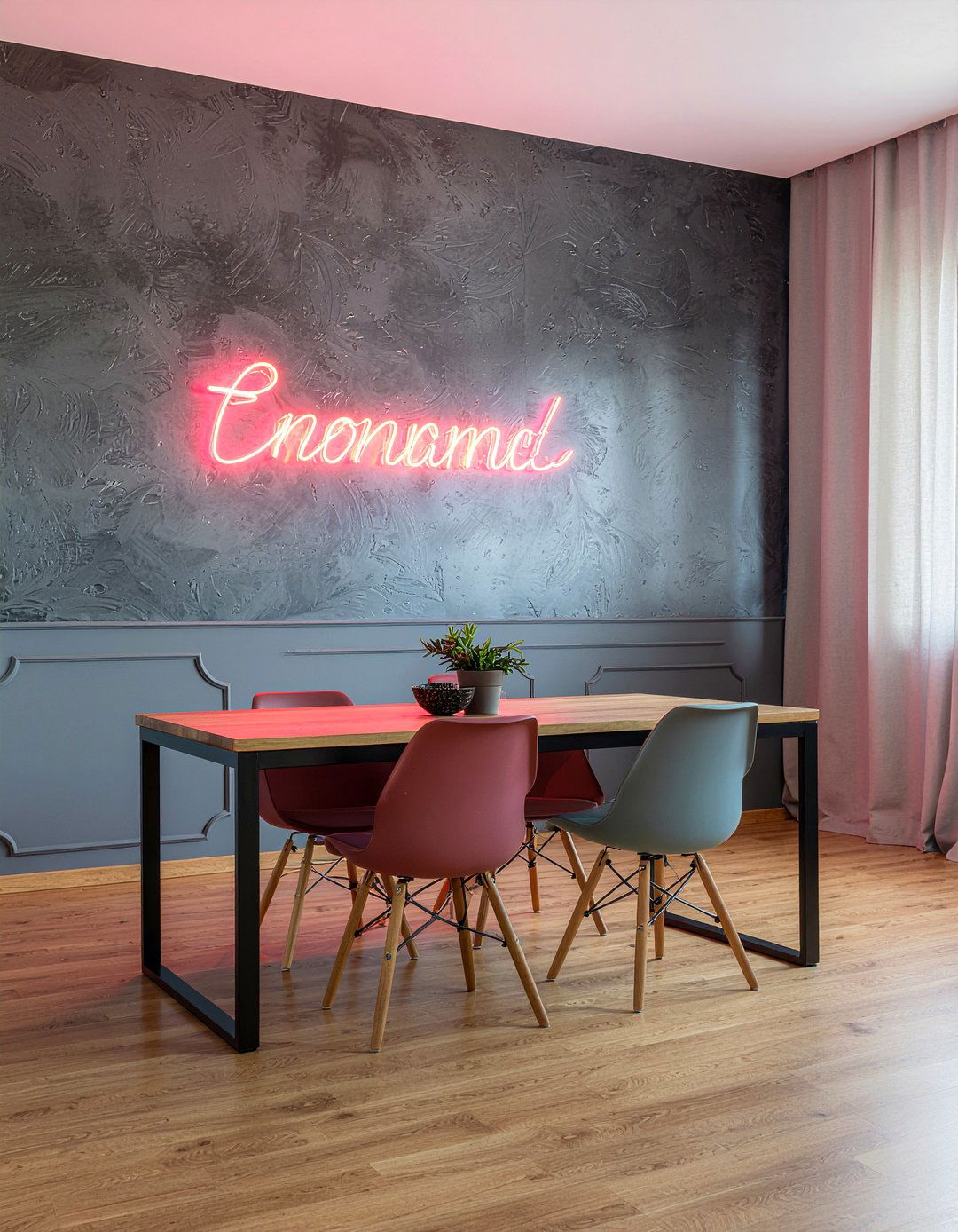 Neon Wall Art - 30 maximalist dining room ideas