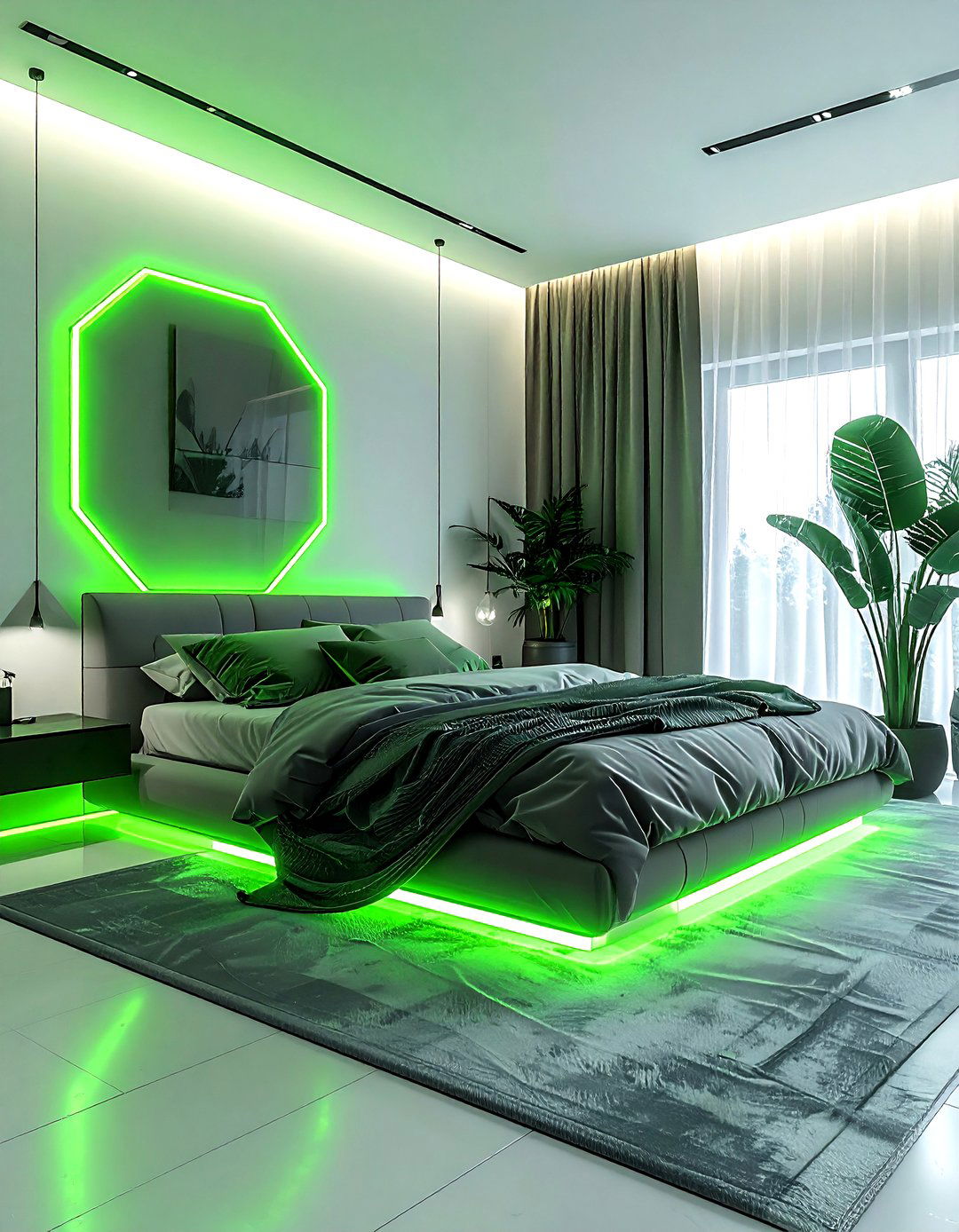 Neon green bedroom - 30 green bedroom decor ideas
