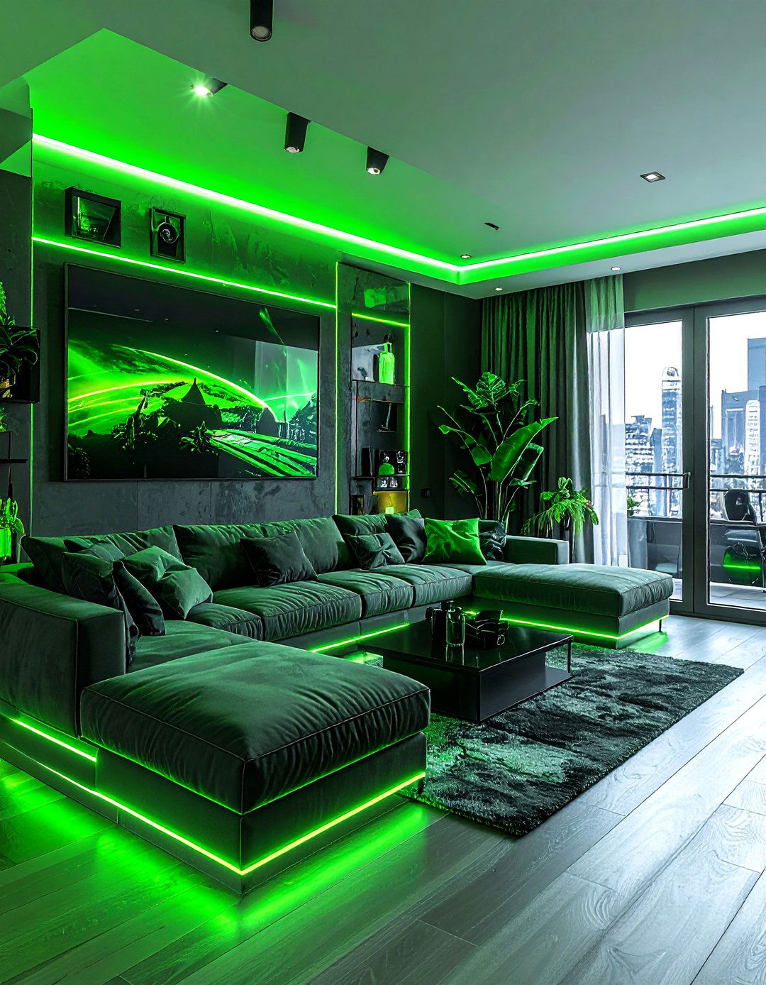 Neon green living room - 30 contemporary green living room ideas