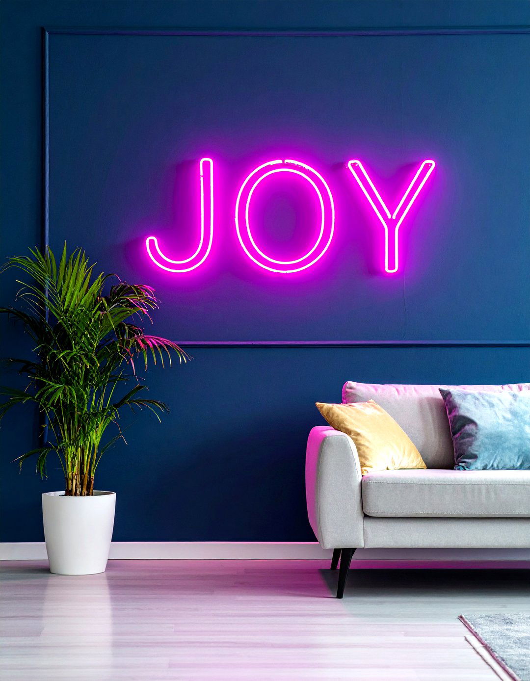 Neon wall sign - 30 colorful home decor ideas
