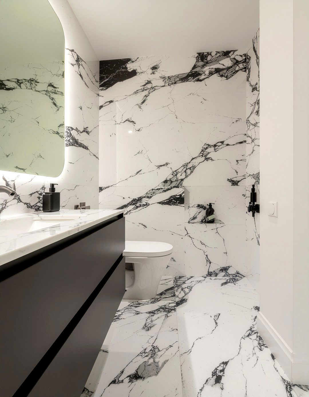 Nero marquina bathroom - 30 marble countertop bathroom ideas