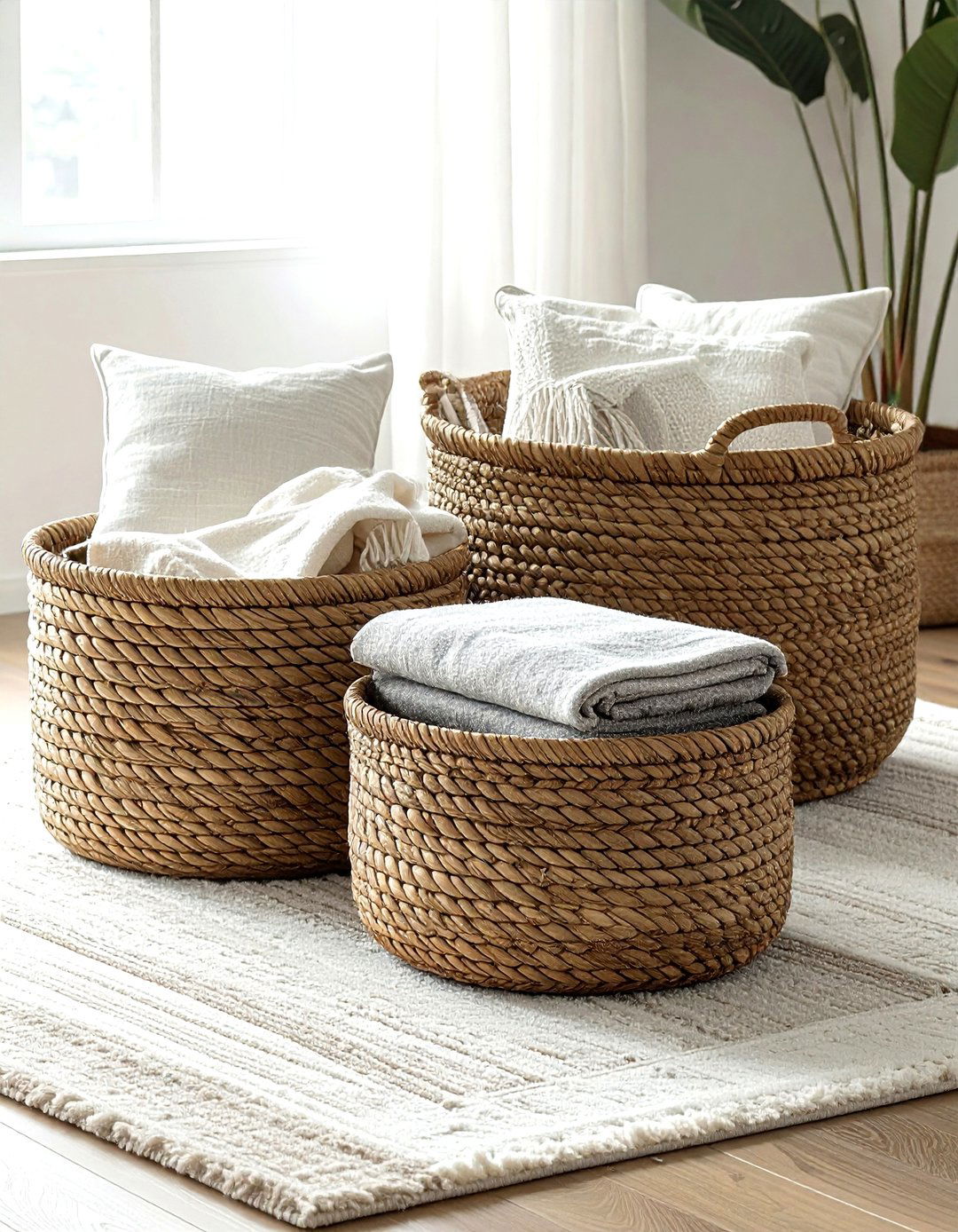 Nested Basket Set - 30 blanket basket ideas
