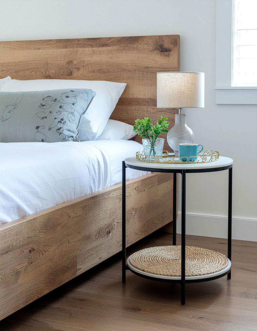 Nested round nightstand - 30 bedroom round nightstands