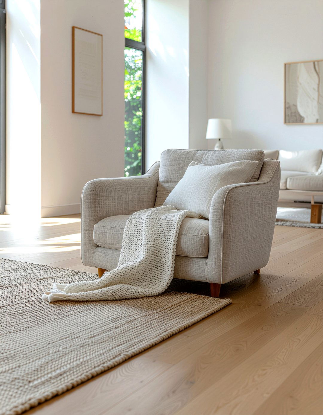 Neutral Beige Armchair - 30 living room armchairs