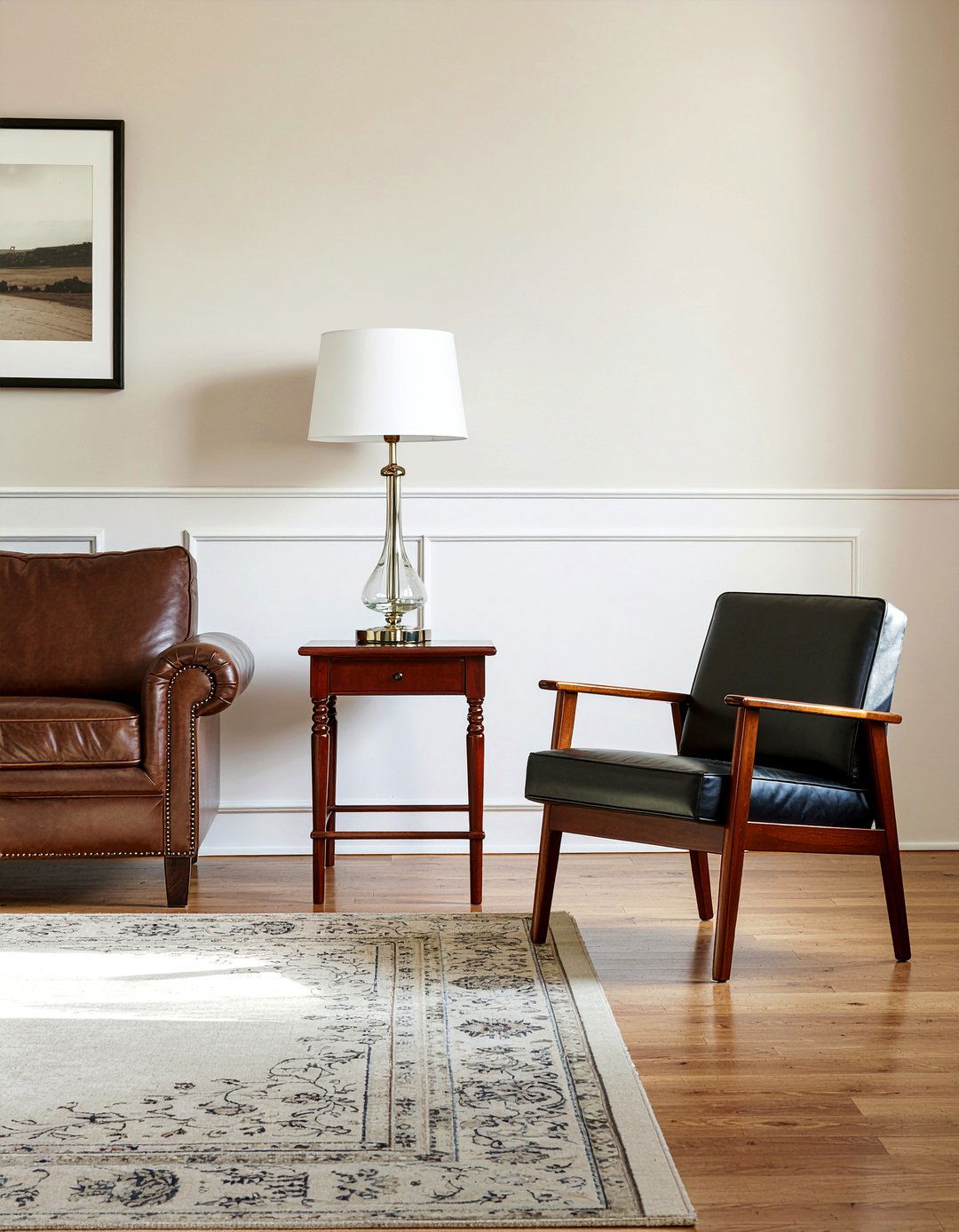 Neutral Beige Pinstripe Wall - 30 living room striped wall ideas