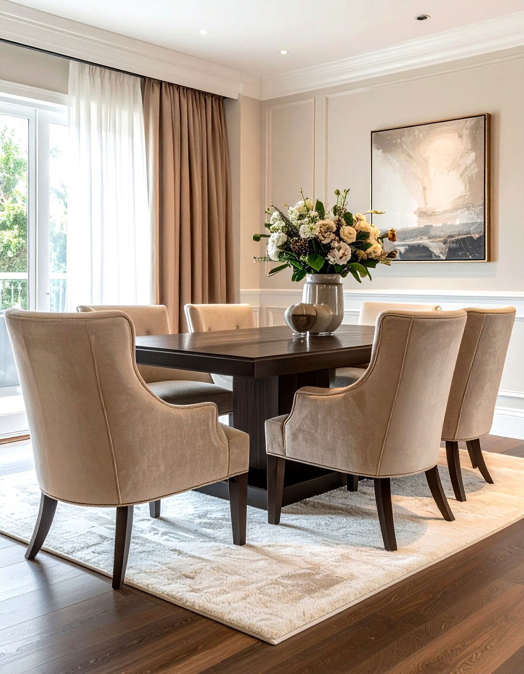 Neutral Beige Wingback Chairs - 30 wingback dining chair ideas