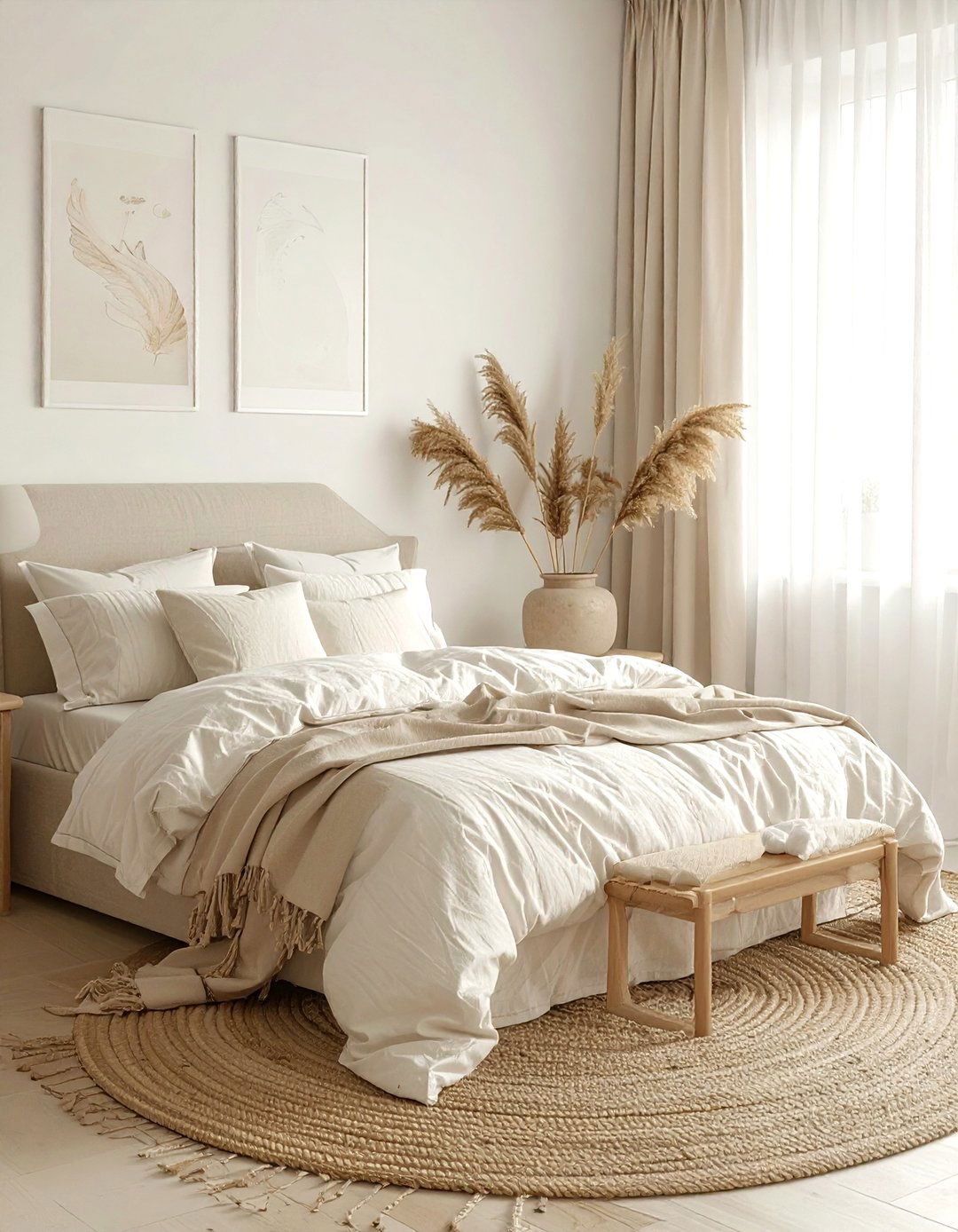 Neutral Boho Bedroom - 30 bohemian beige bedroom ideas