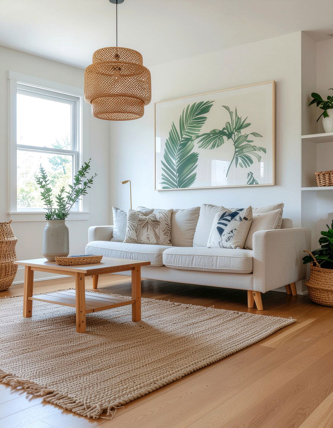 Neutral Botanical Wallpaper - 30 living room minimalist wallpapers