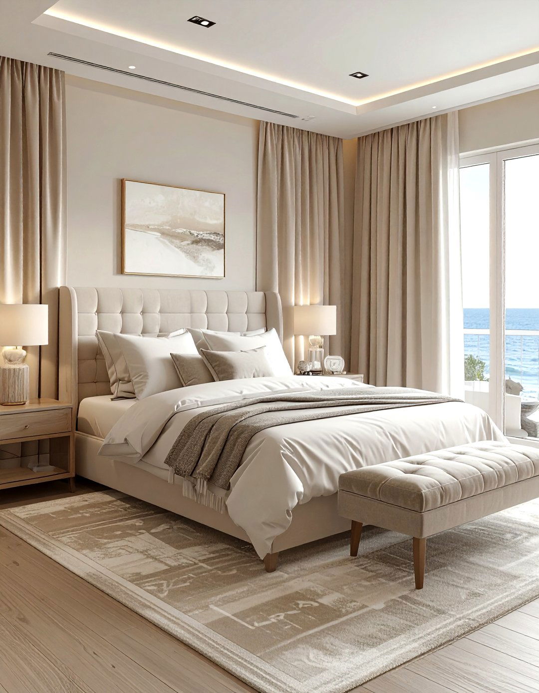 Neutral Coastal Bedroom - 30 coastal cream bedroom ideas