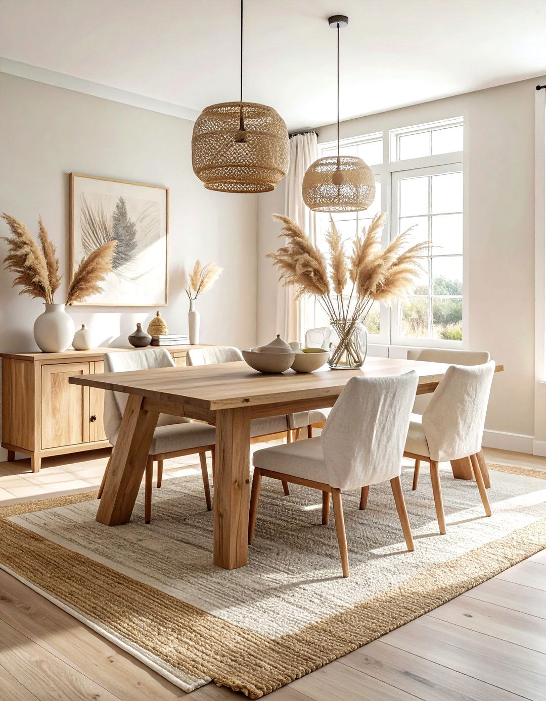 Neutral Coastal Dining Room - 30 coastal dining room ideas