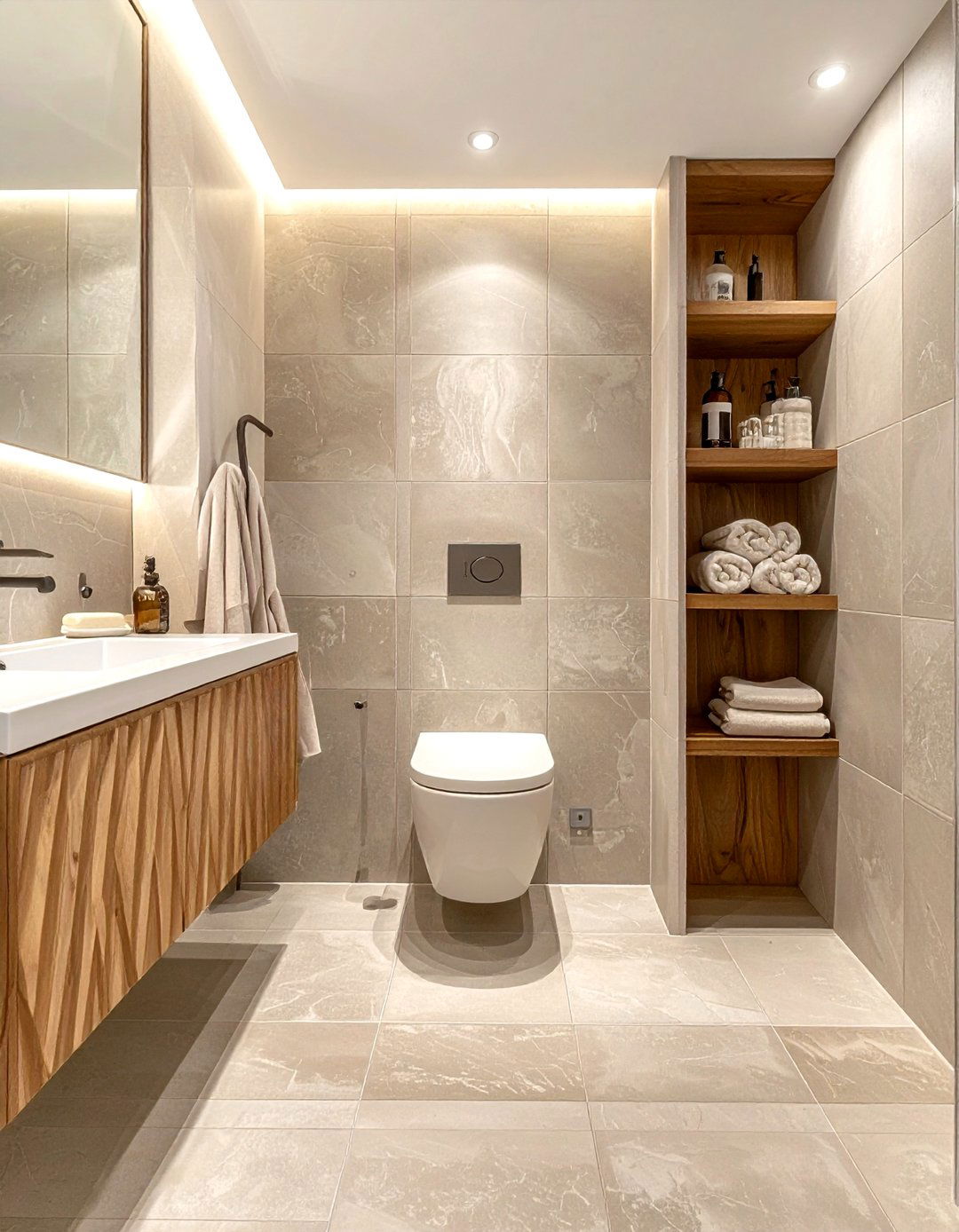 Neutral Color Palette - 30 wall-hung toilet ideas