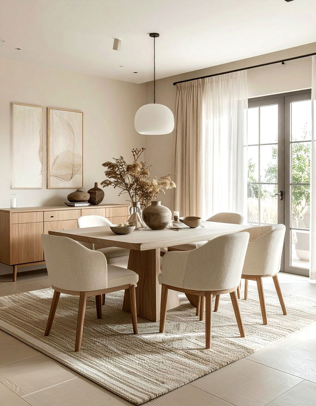 Neutral Color Palette - 30 zen dining room ideas