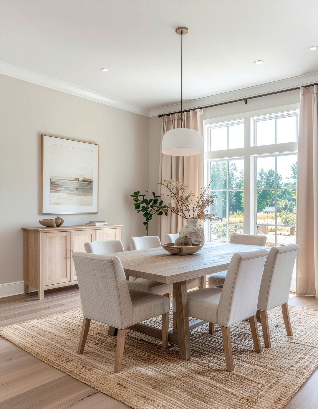 Neutral Color Palette - 30 farmland dining room ideas