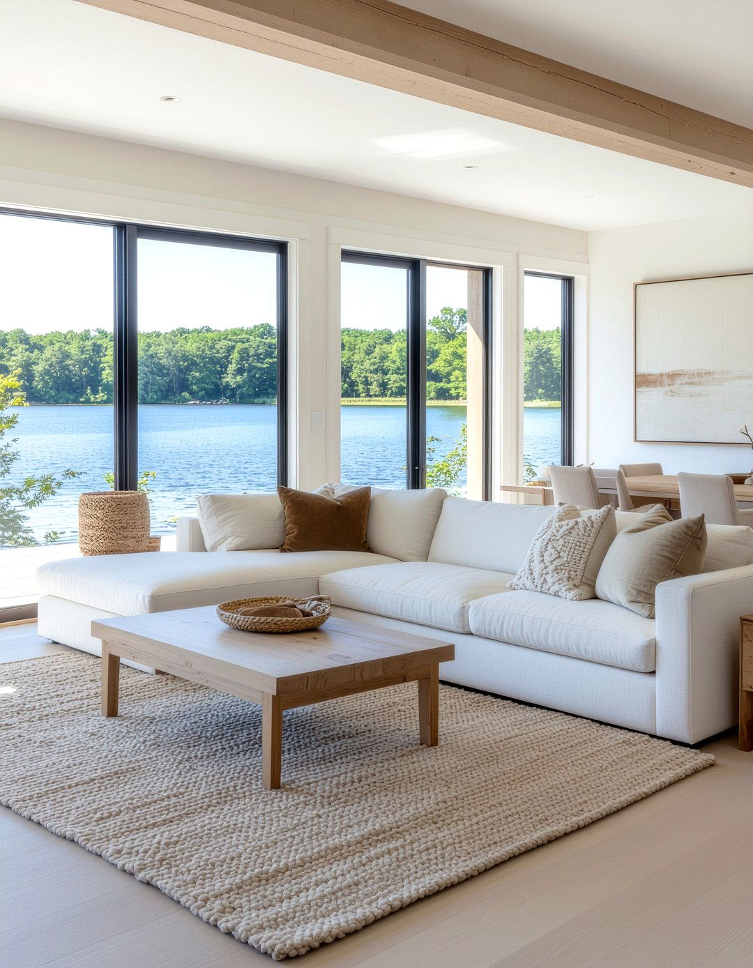 Neutral Color Palette - 30 lake house living room ideas
