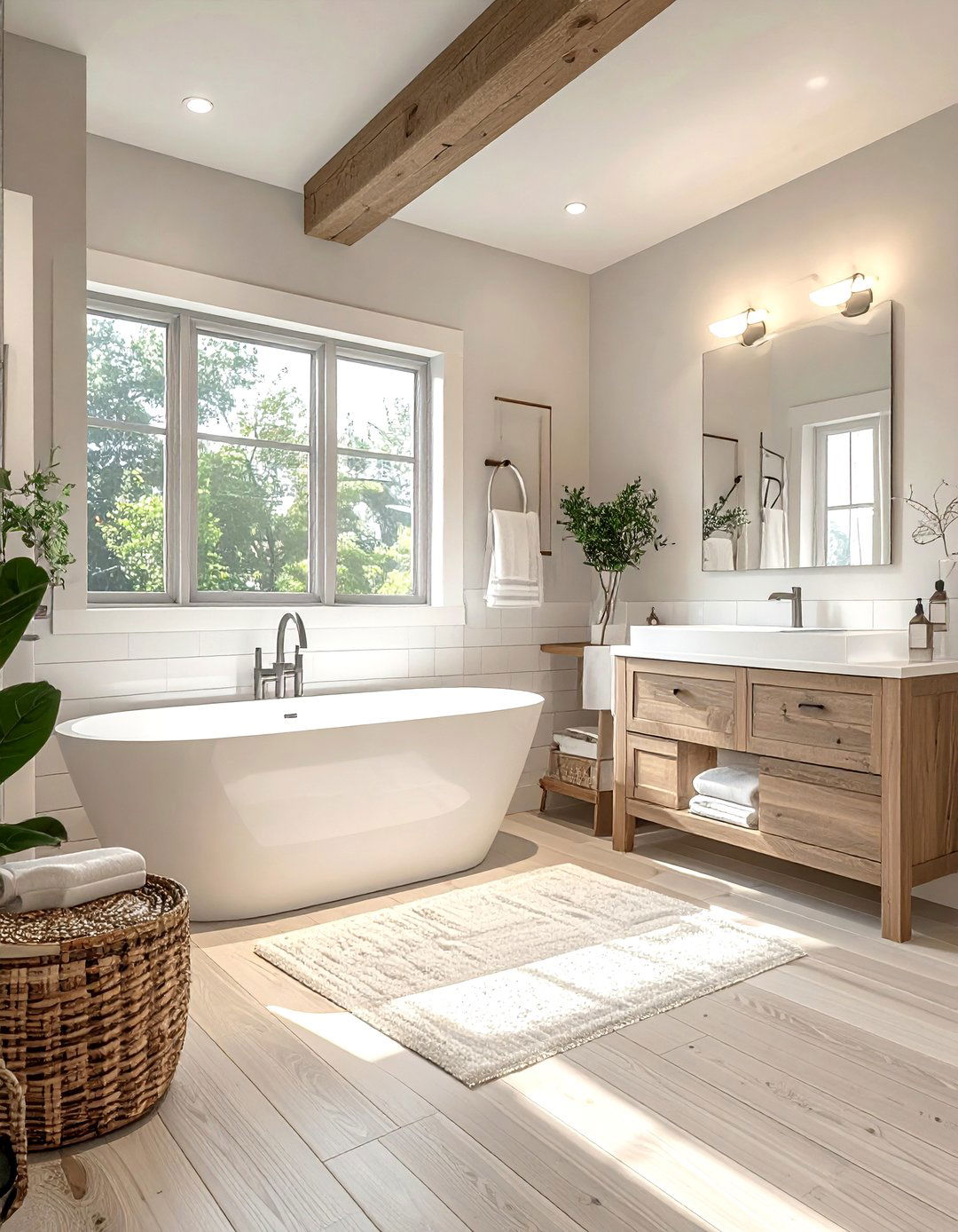 Neutral Color Palette - 30 modern farmhouse bathroom ideas