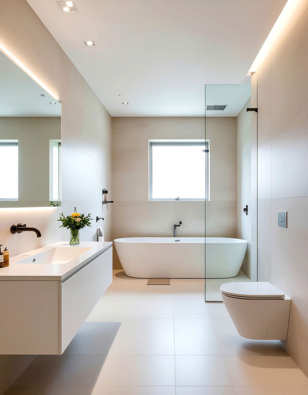 Neutral Color Palette - 30 new construction bathroom ideas