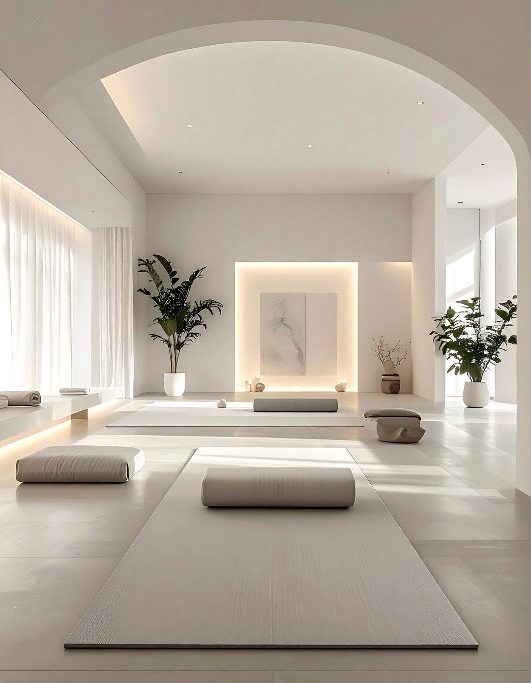 Neutral Color Yoga Room - 30 yoga living room ideas