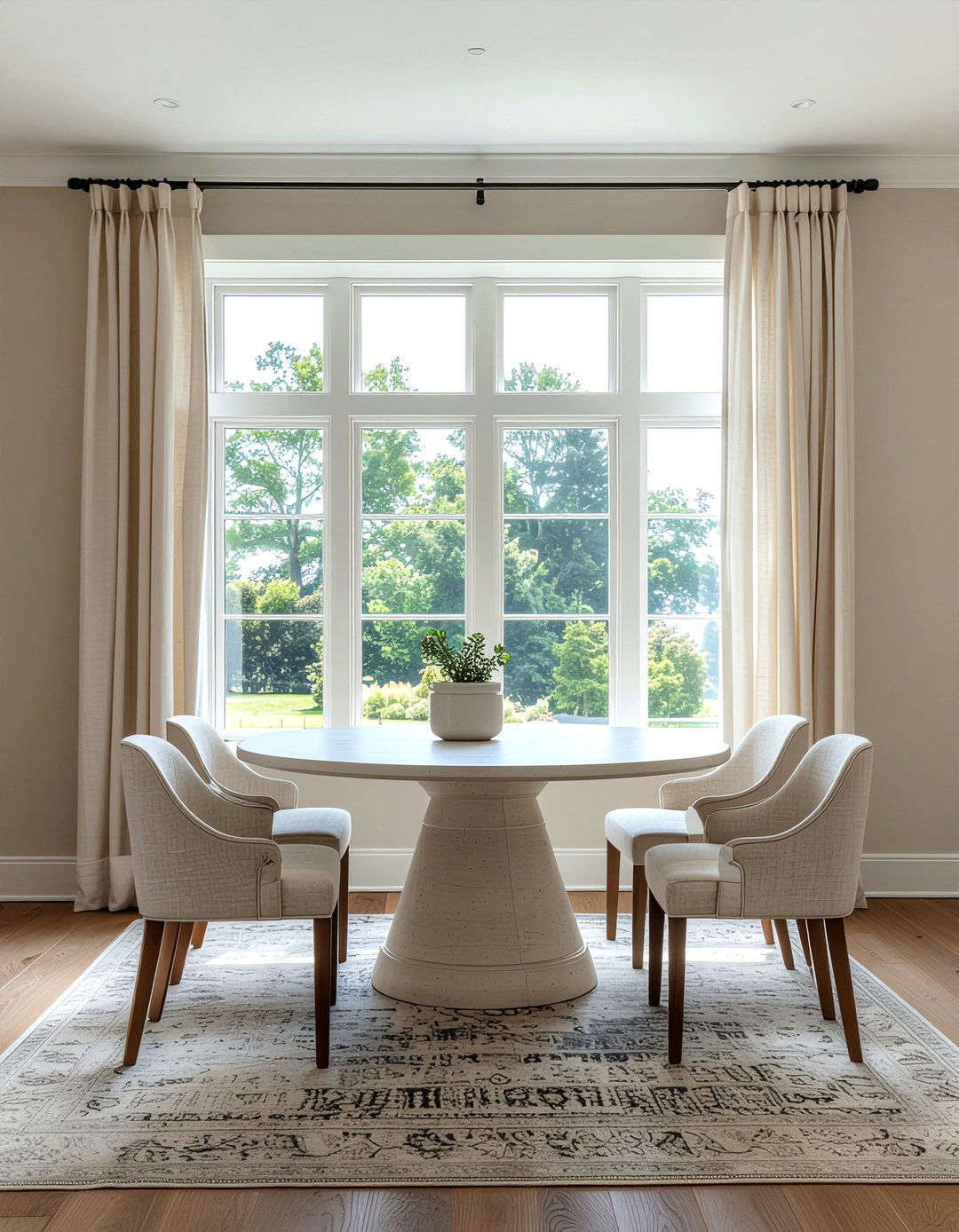 Neutral Dining Palette - 30 bay window dining ideas