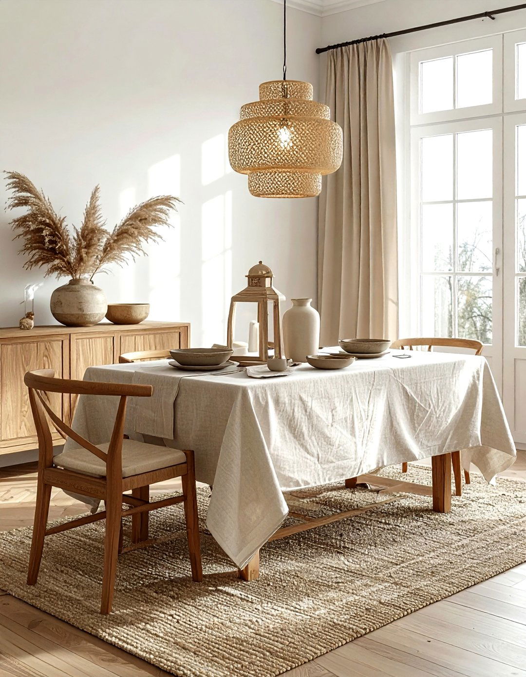 Neutral Dining Room - 30 lantern chandelier dining room ideas