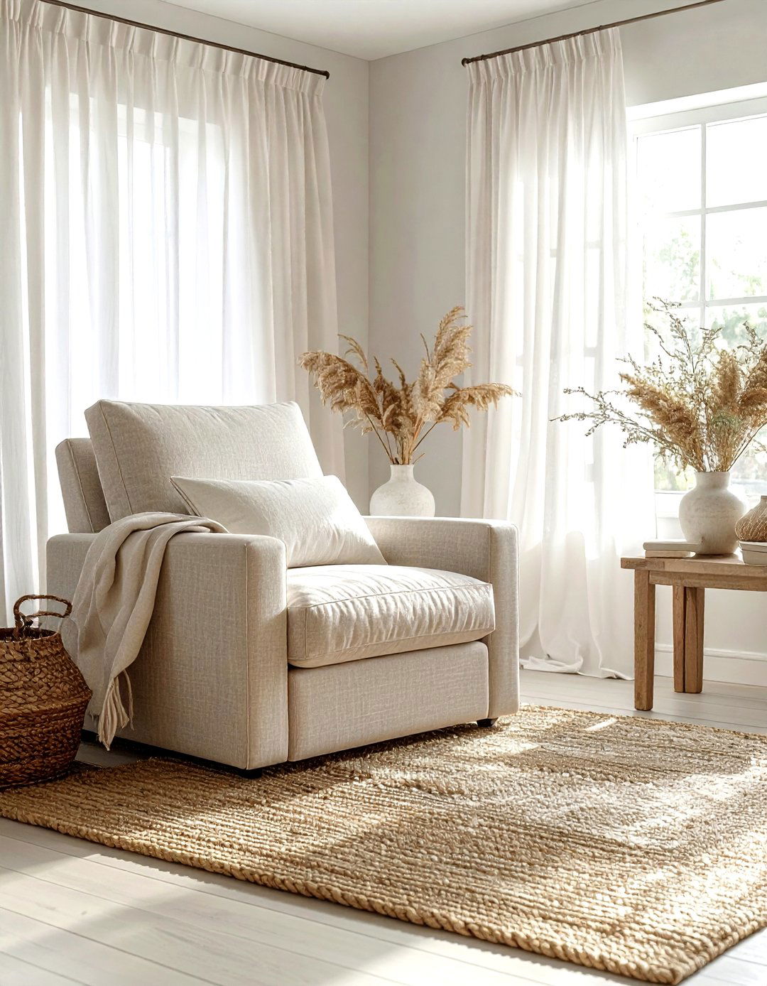 Neutral Fabric Recliner - 30 living room recliners