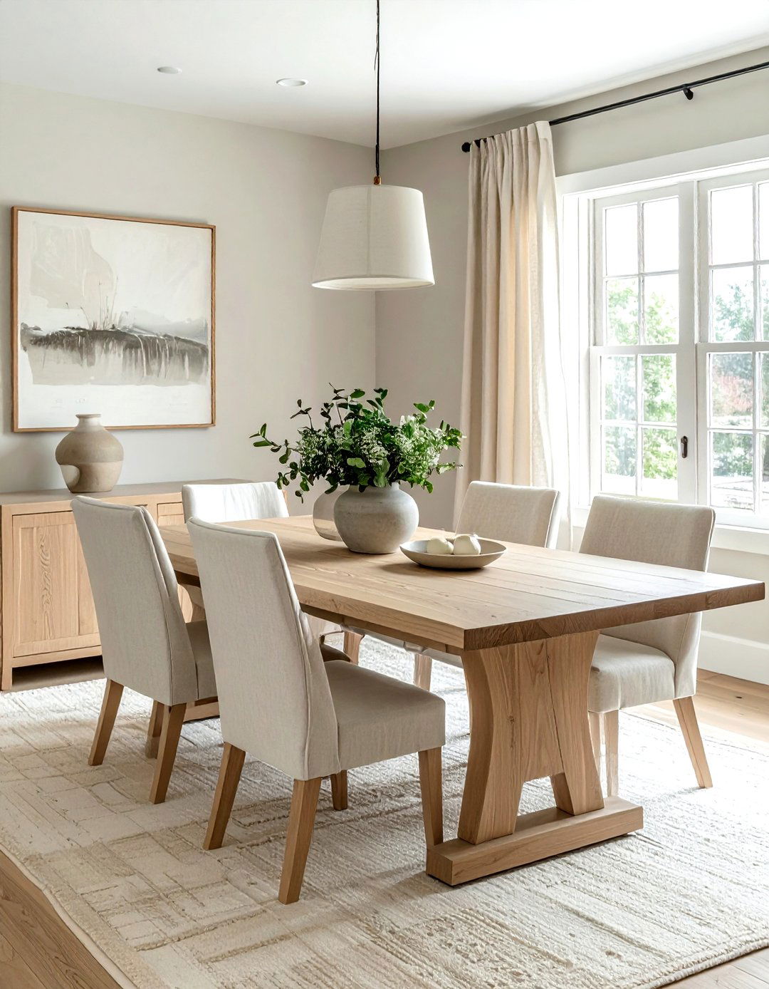 Neutral Farmhouse Dining Room - 30 modern farmhouse dining room ideas