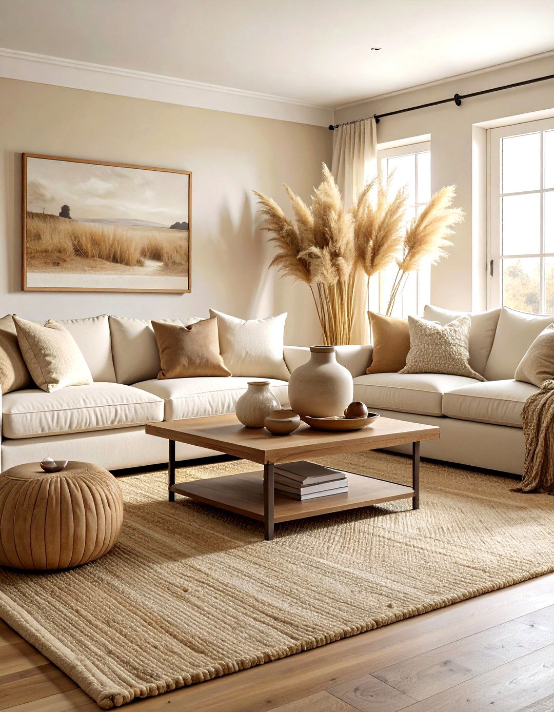 Neutral Farmhouse Living Room - 30 farmhouse beige living room ideas