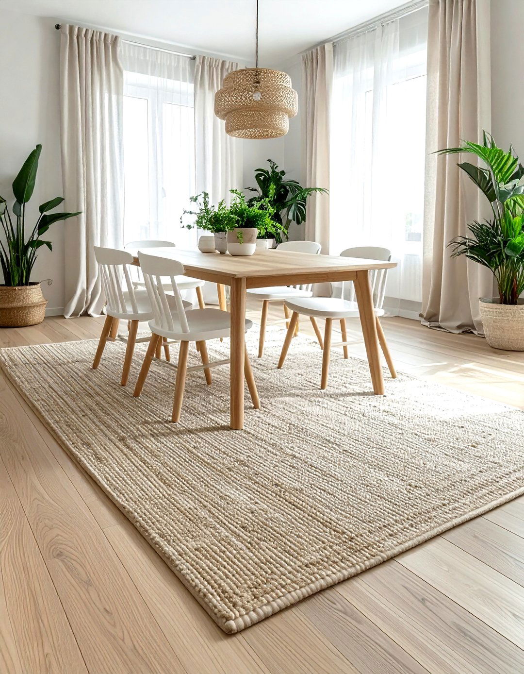 Neutral Flatweave Rug - 30 indoor outdoor rug dining room ideas