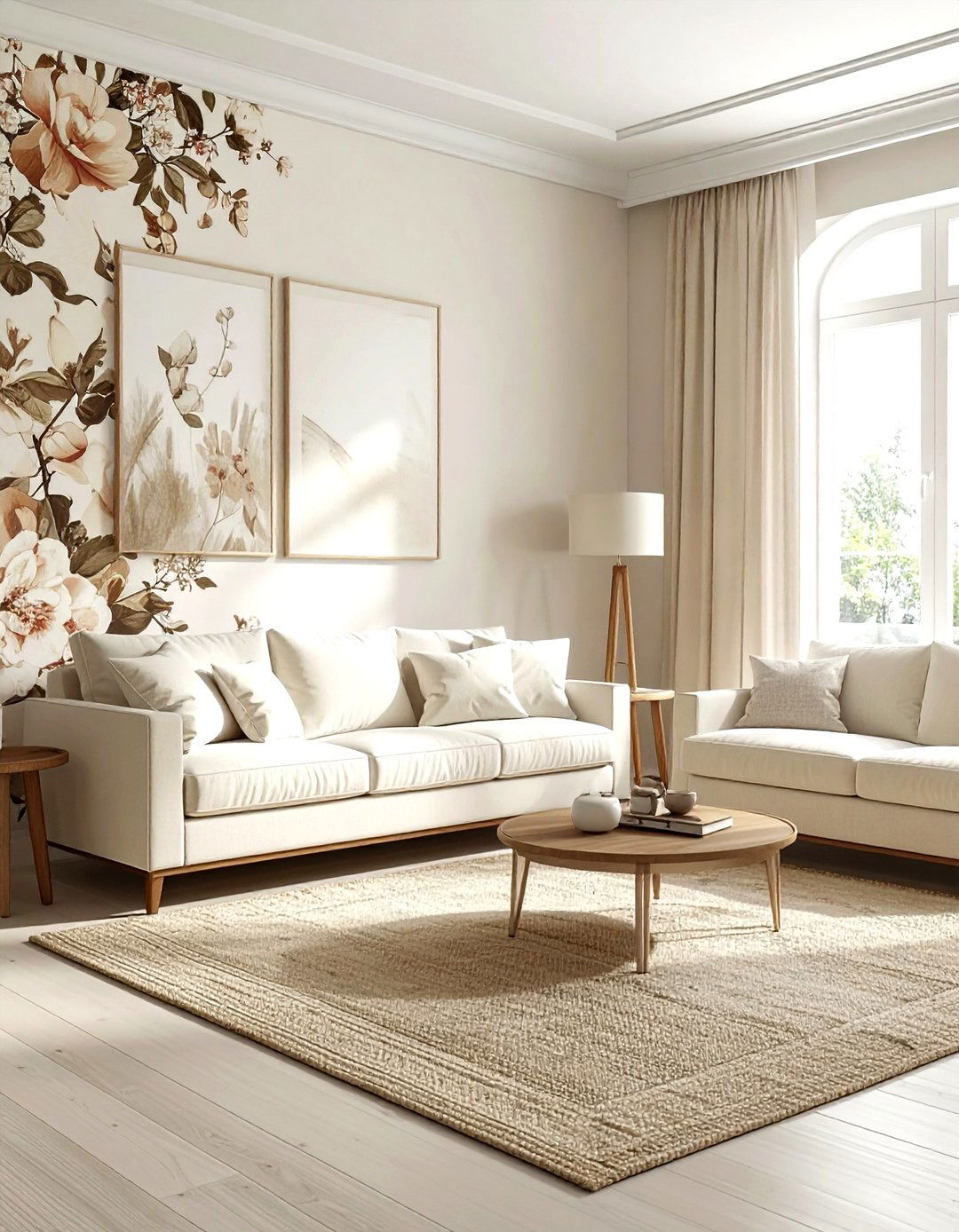 Neutral Floral Wallpaper - 30 living room floral wallpapers