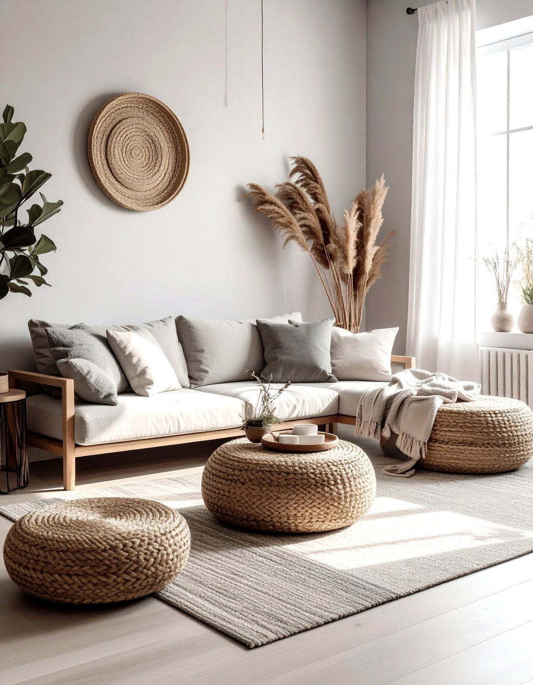 Neutral Grey Boho Living Room - 30 bohemian grey living room ideas
