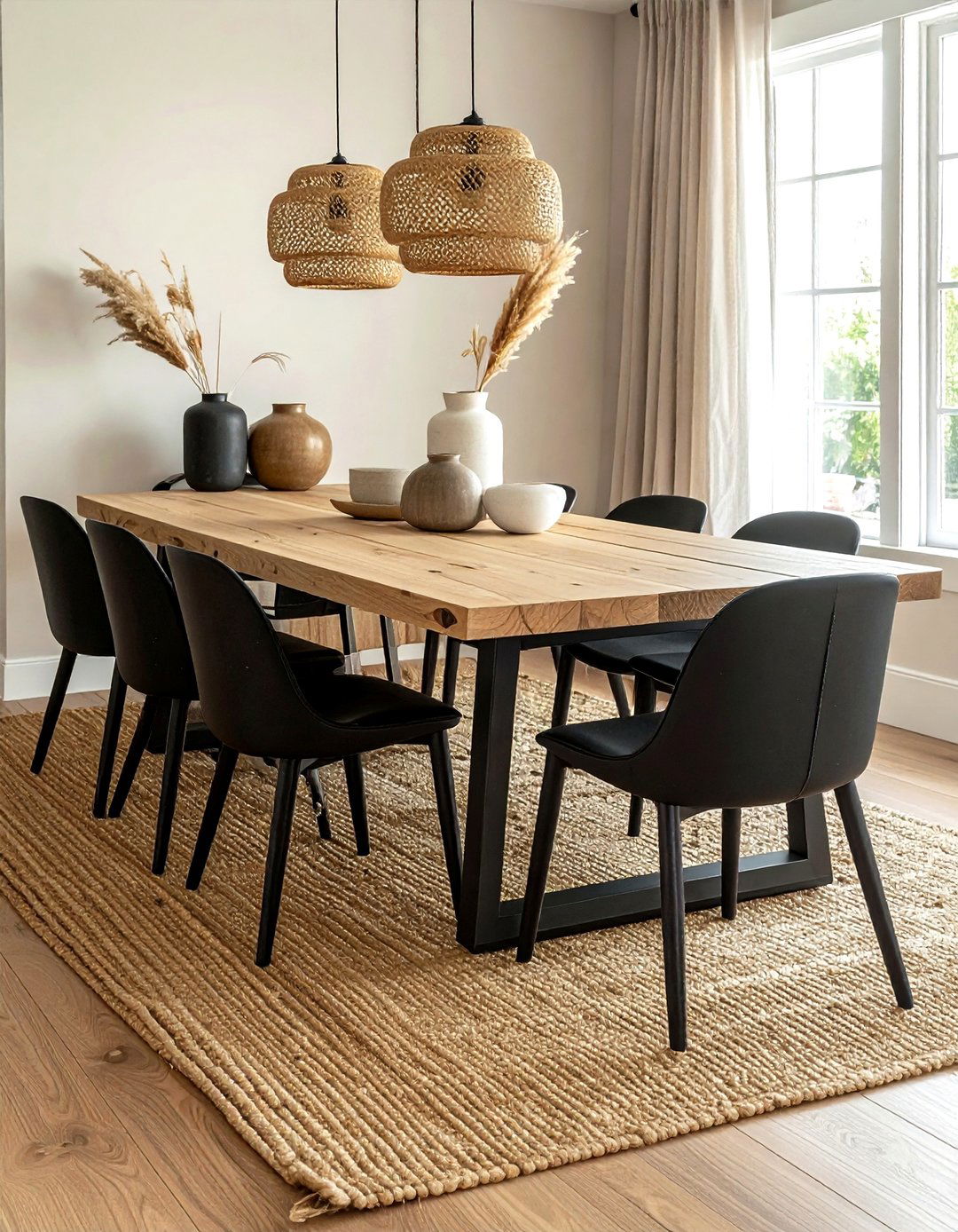 Neutral Jute Rug - 30 dining room area rug ideas
